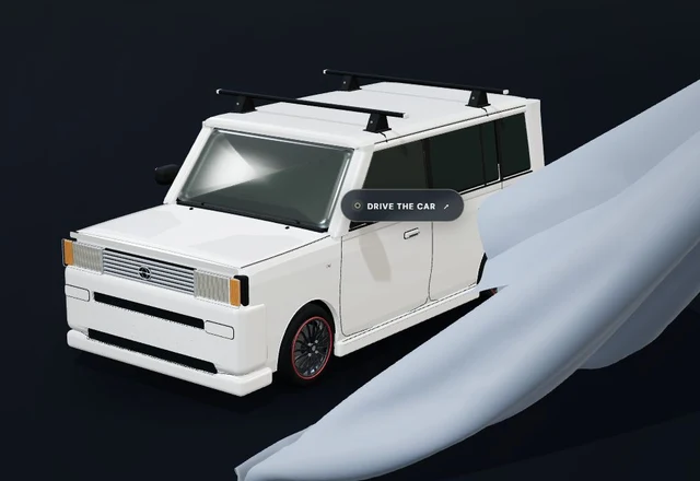 White Scion xB in its interactive 3D showroom